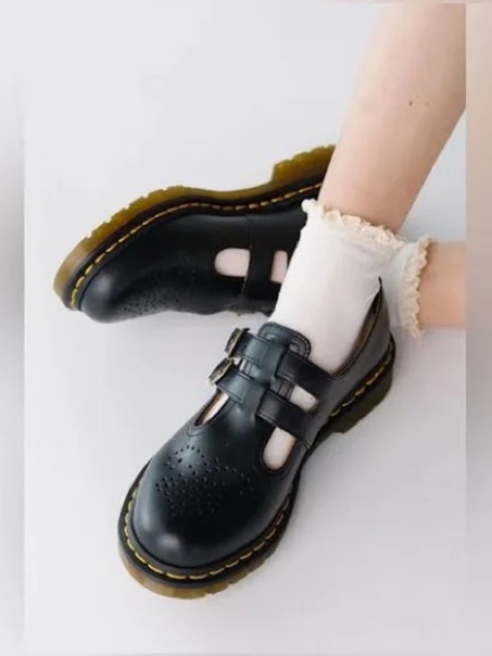 Dr. Martens Shoes - DR MARTENS Mary Jane Black Vegan Double Strap Size 8